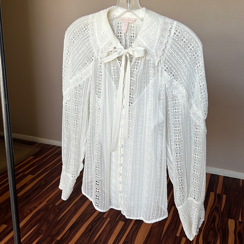 Rebecca Taylor Geo Eyelet Top